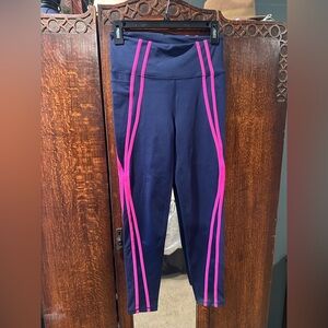 Lilly Pulitzer Navy Leggings with Pink Stripes